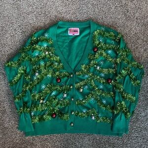 NWOT Tipsy Elves Gaudy Garland Holiday Party Cardigan Sweater